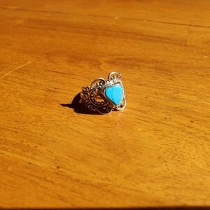 Sterling Silver Filigree Work and Turquoise Ring